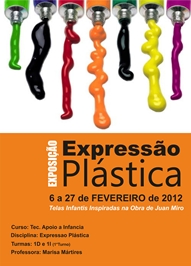 a exposição de telas que foram realizadas nas aulas de Expressão Plástica
